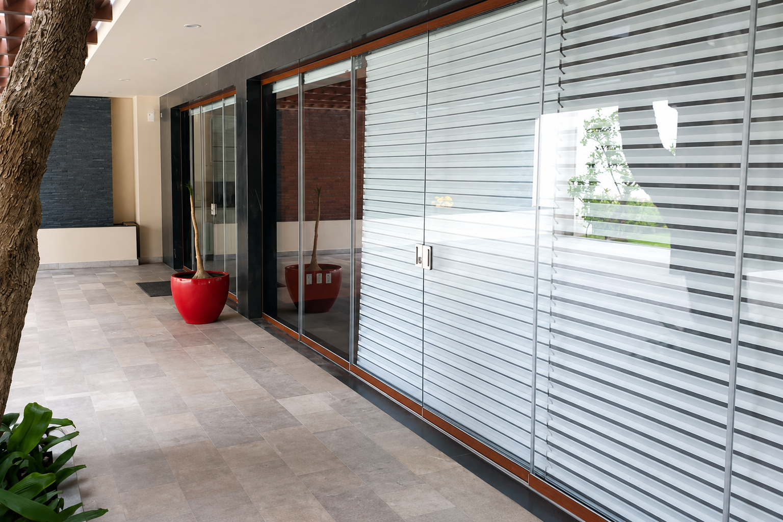Frameless terrace glass enclosure example