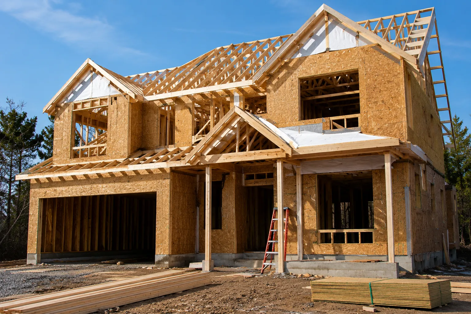Home addition framed and tied into an existing Colorado house