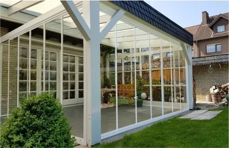 White frame sunroom