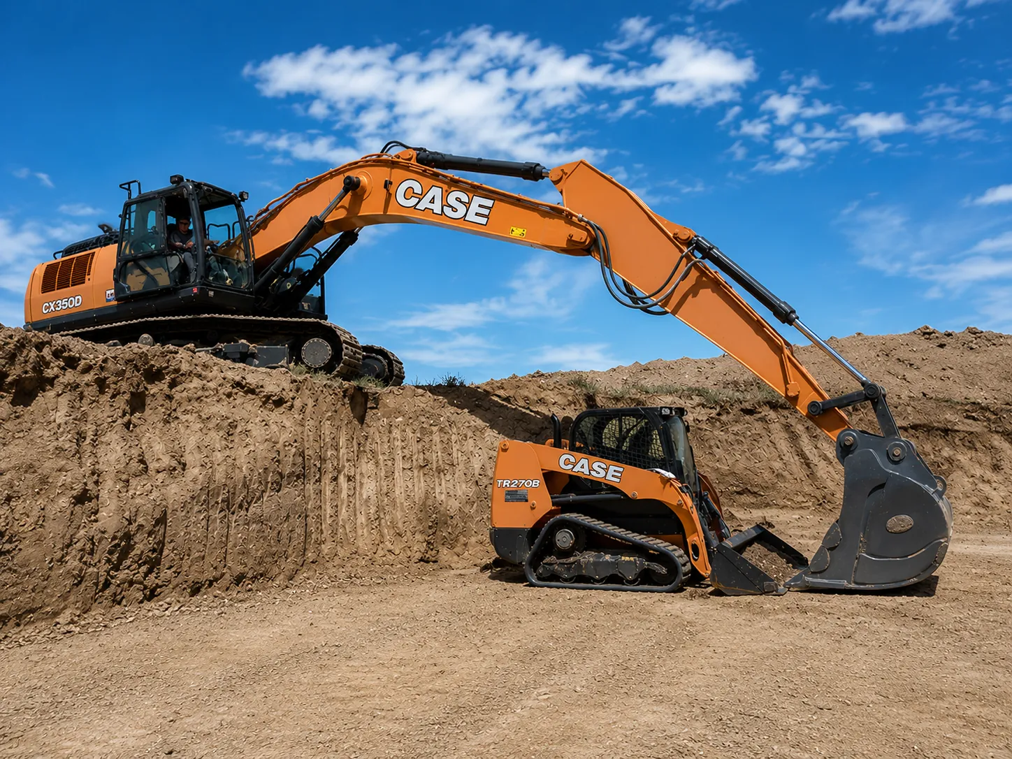 Excavator working a rocky hillside lot near Golden, Colorado